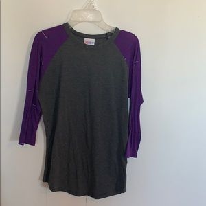 LuLa Row Gray & Purple Top